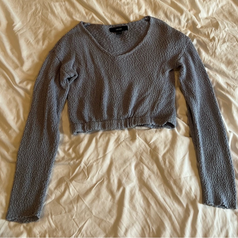 Forever 21 Cropped baby blue sweater (s)